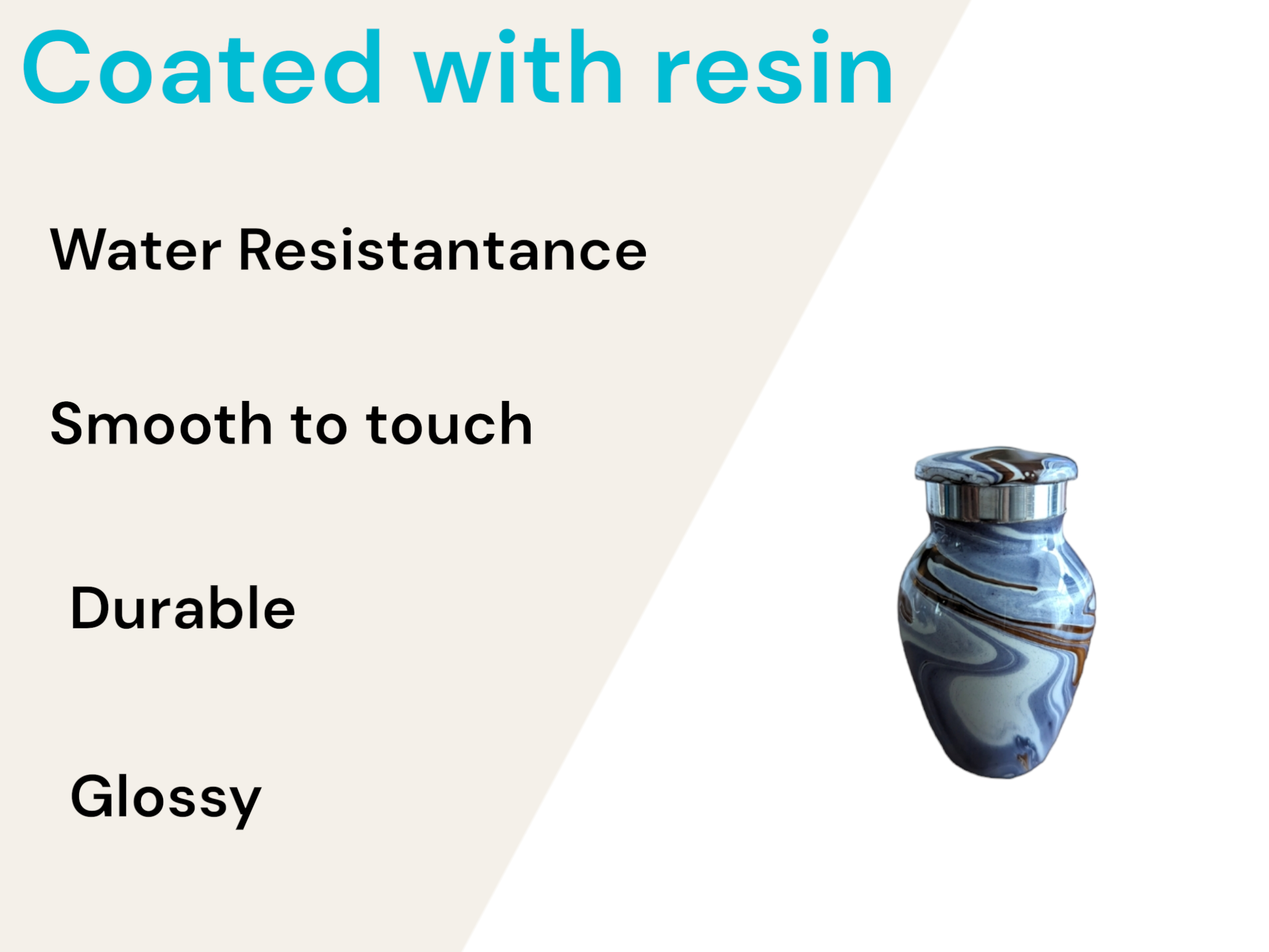 High Gloss Mini Cremation Urn - (Deep Ocean) Keepsake