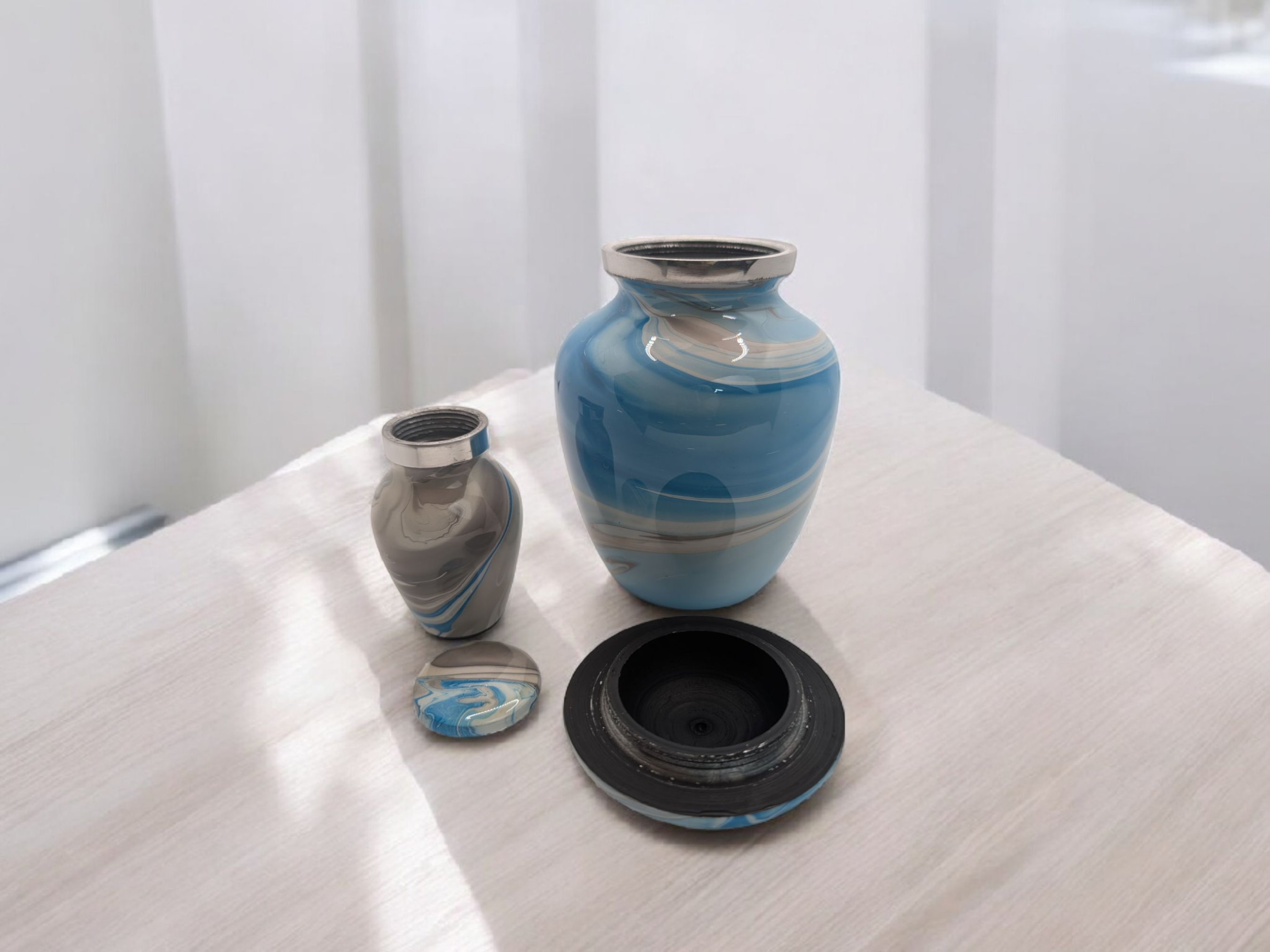 High Gloss Mini Cremation Urn - (Deep Ocean) Keepsake
