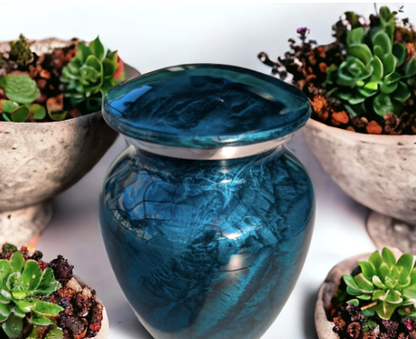 Beautiful Ocean Cremation Urns & Keepsakes with Serene Finish for Human Ashes, Female, Male, Funeral, Pet (Large)