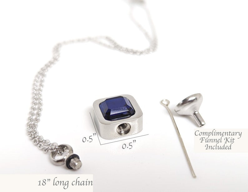 Silver Plated Red Jewelry for Ashes - Urn Pendant Keepsake Memorial Human or Pet