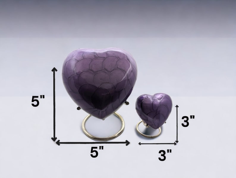 Devine Purple Heart Keepsake - High Gloss Mini Cremation Urn (Small and Medium)