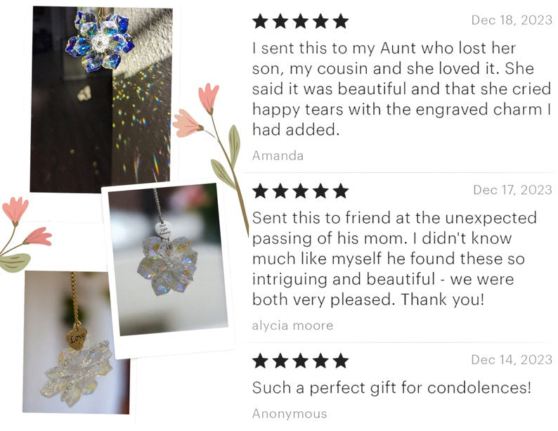 Condolence Gift Box (Heart) - Sympathy Gift Card, Bereavement gift, Memorial Gift - Sorry for your loss Gift - Crystal Rainbow Maker