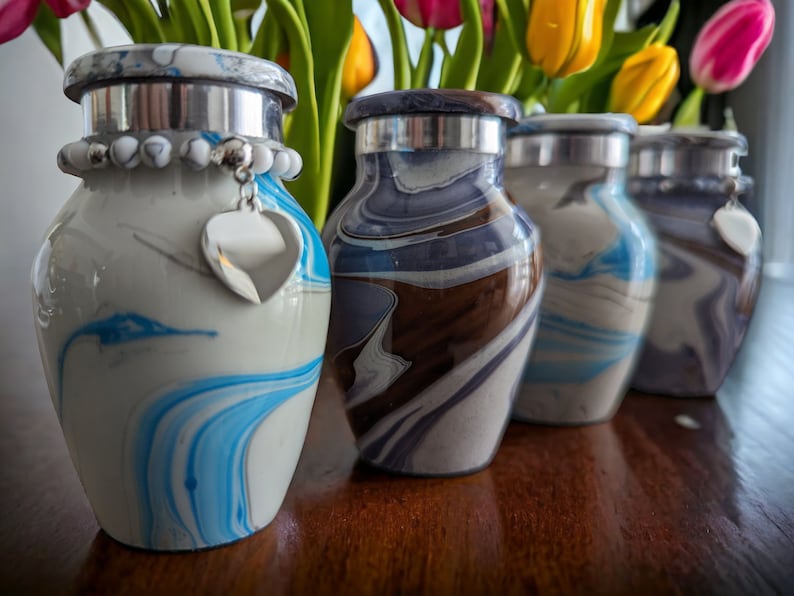 High Gloss Mini Cremation Urn - (Deep Ocean) Keepsake