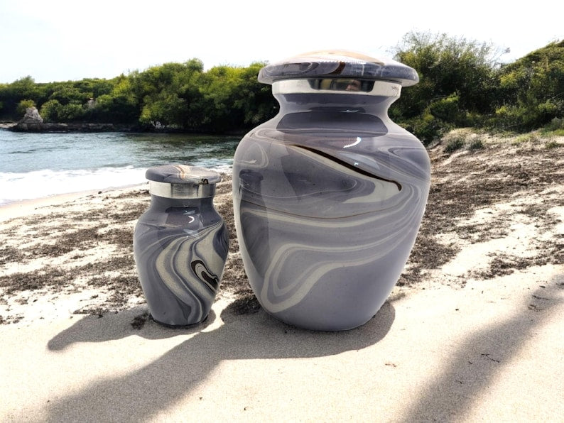 High Gloss Mini Cremation Urn - (Deep Ocean) Keepsake