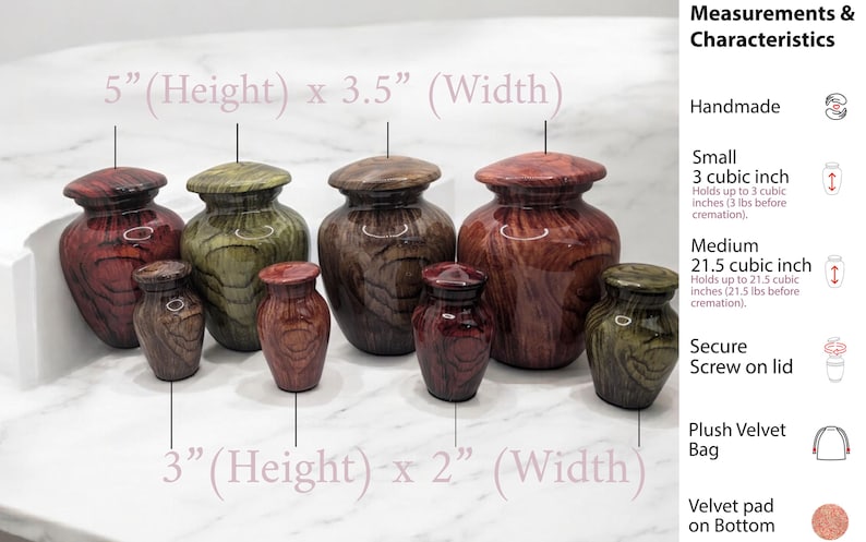 Wood Pattern (Olive Green) Keepsake Urn - High Gloss Mini Cremation Urn