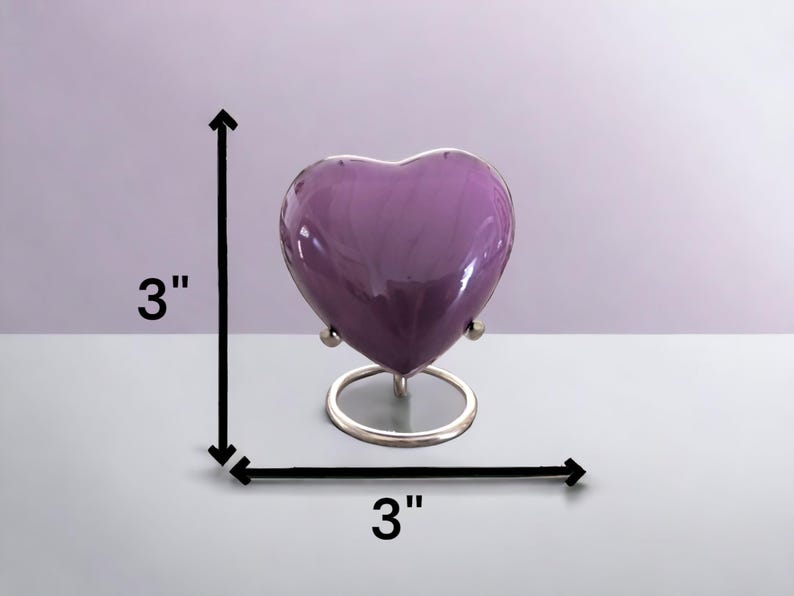 Devine Purple Heart Keepsake - High Gloss Mini Cremation Urn (Small and Medium)