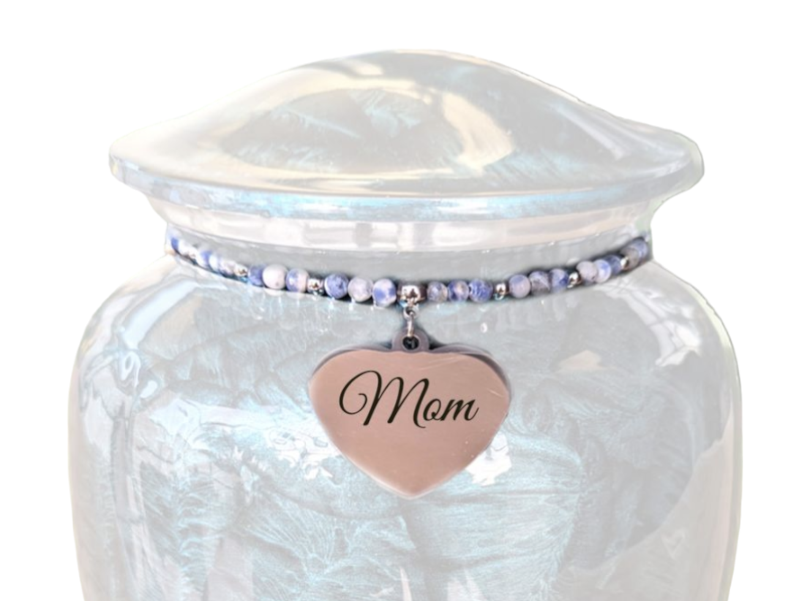 Rose & Butterfly Engraved Urn (Blue)