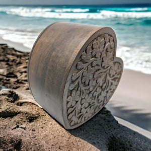 Mango Wood Engraved Cremation Urn & Keepsakes for Human Ashes, Female, Male, Funeral, Pets