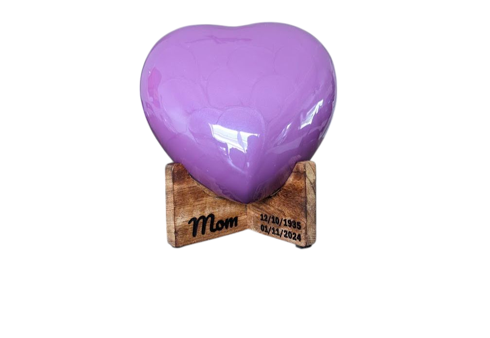 Devine Purple Heart Keepsake - High Gloss Mini Cremation Urn (Small and Medium)