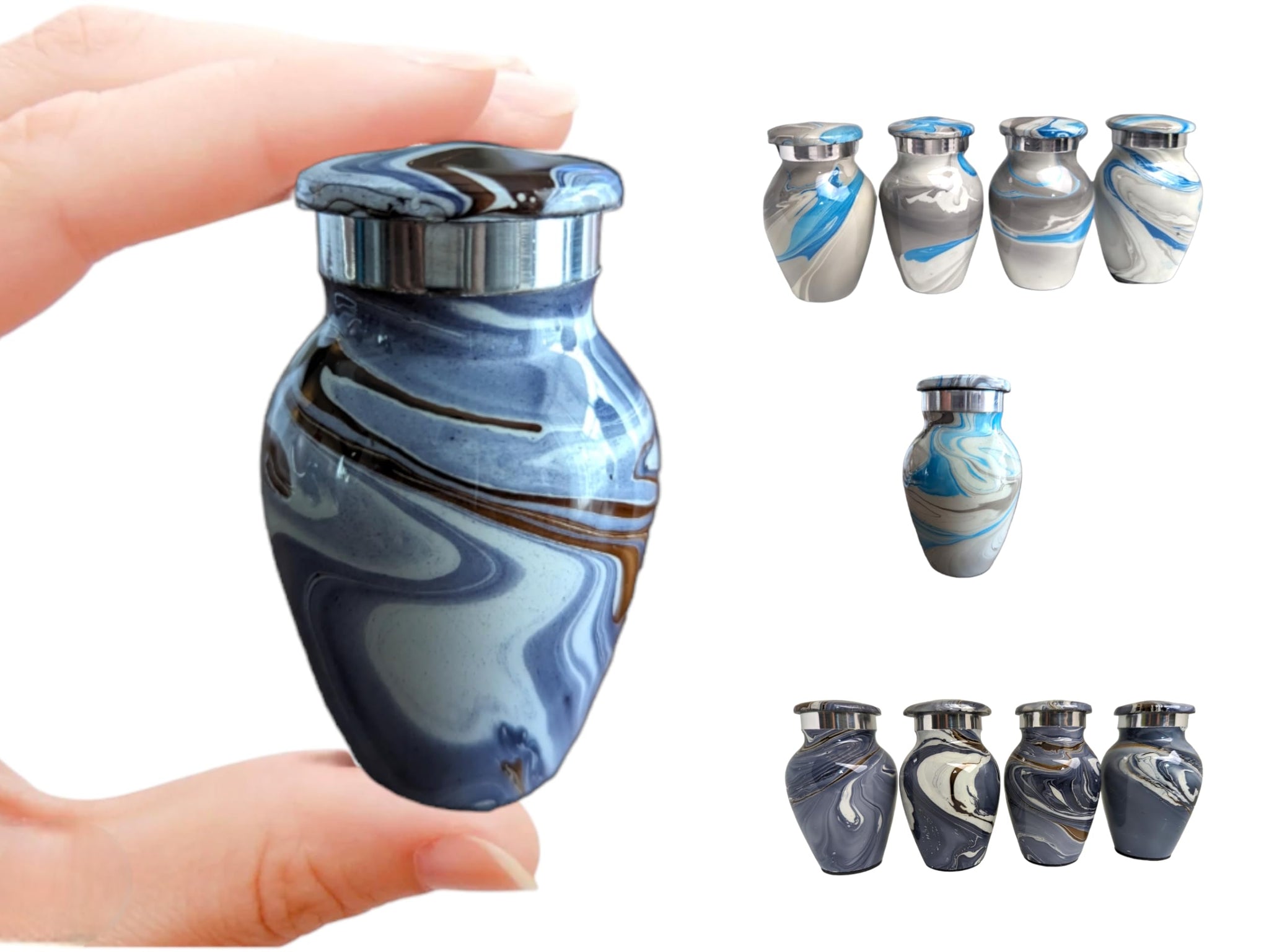 Ocean Waves Keepsake - High Gloss Mini Cremation Urn