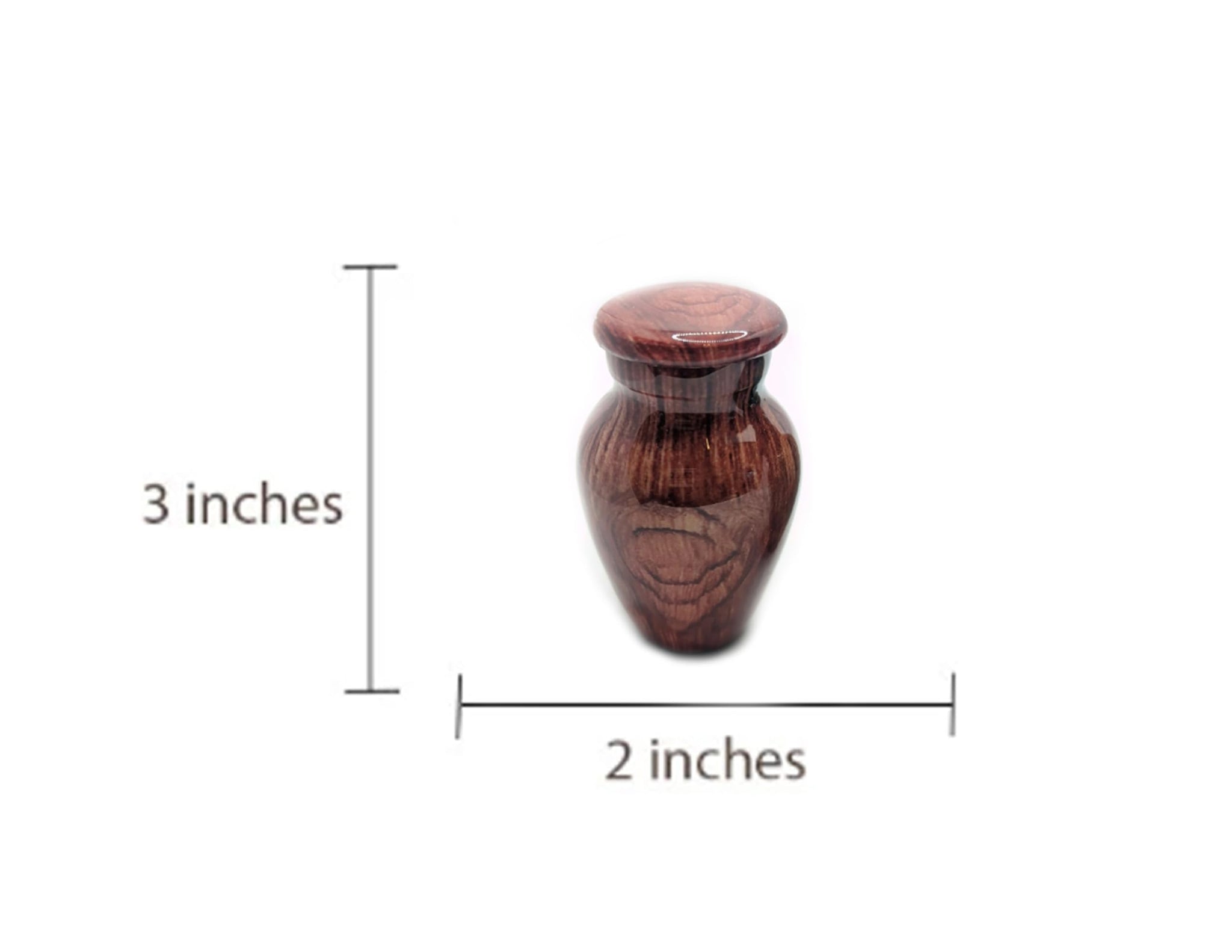 Wood Keepsake Urn - High Gloss Mini Cremation Urn