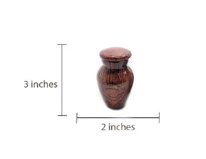Wood Keepsake Urn - High Gloss Mini Cremation Urn