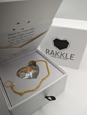 Rakkle Made with Love Condolence Gift Box - Sympathy Gift Card, Bereavement Gift, Memorial Gift - Sorry for Your Loss Gift - Crystal Rainbow Maker