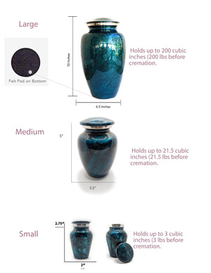 Beautiful Ocean Cremation Urns & Keepsakes with Serene Finish for Human Ashes, Female, Male, Funeral, Pet (Large)