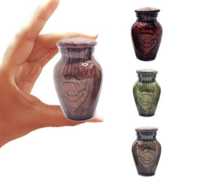 Wood Keepsake Urn - High Gloss Mini Cremation Urn