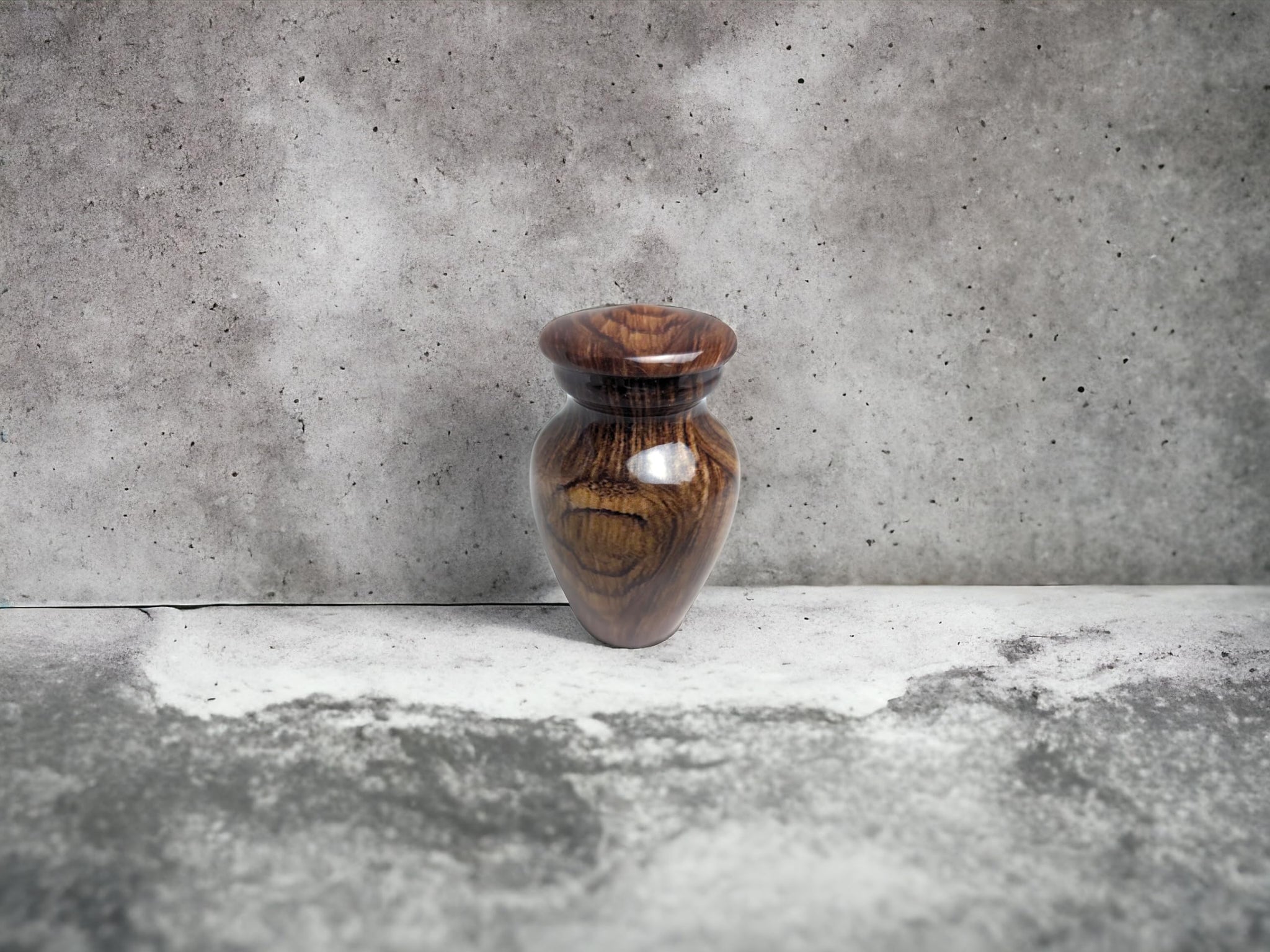 Wood Keepsake Urn - High Gloss Mini Cremation Urn