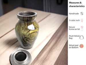 Wood Keepsake Urn - High Gloss Mini Cremation Urn
