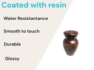 Wood Keepsake Urn - High Gloss Mini Cremation Urn