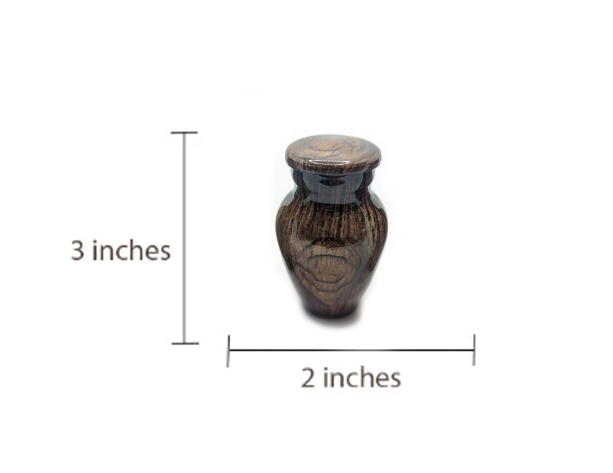 Wood Keepsake Urn - High Gloss Mini Cremation Urn