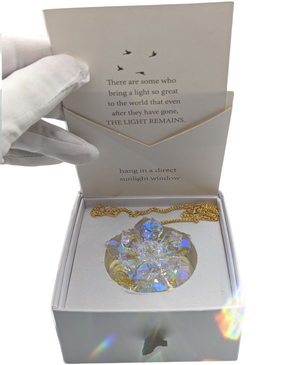 Condolence Gift Box (Flower) - Sympathy Gift Card, Bereavement gift, Memorial Gift - Sorry for your loss Gift - Crystal Rainbow Maker