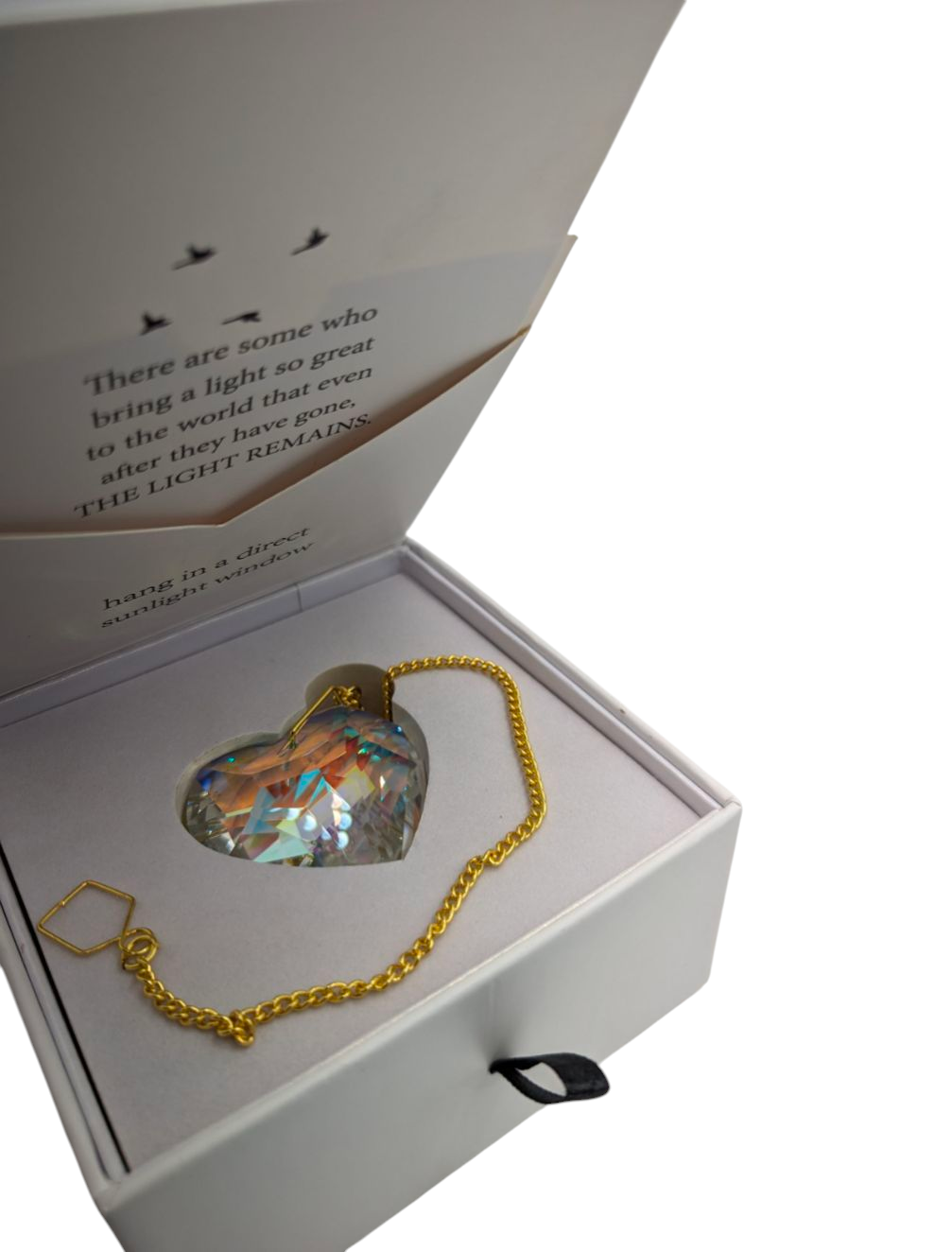 Condolence Gift Box (Heart) - Sympathy Gift Card, Bereavement gift, Memorial Gift - Sorry for your loss Gift - Crystal Rainbow Maker