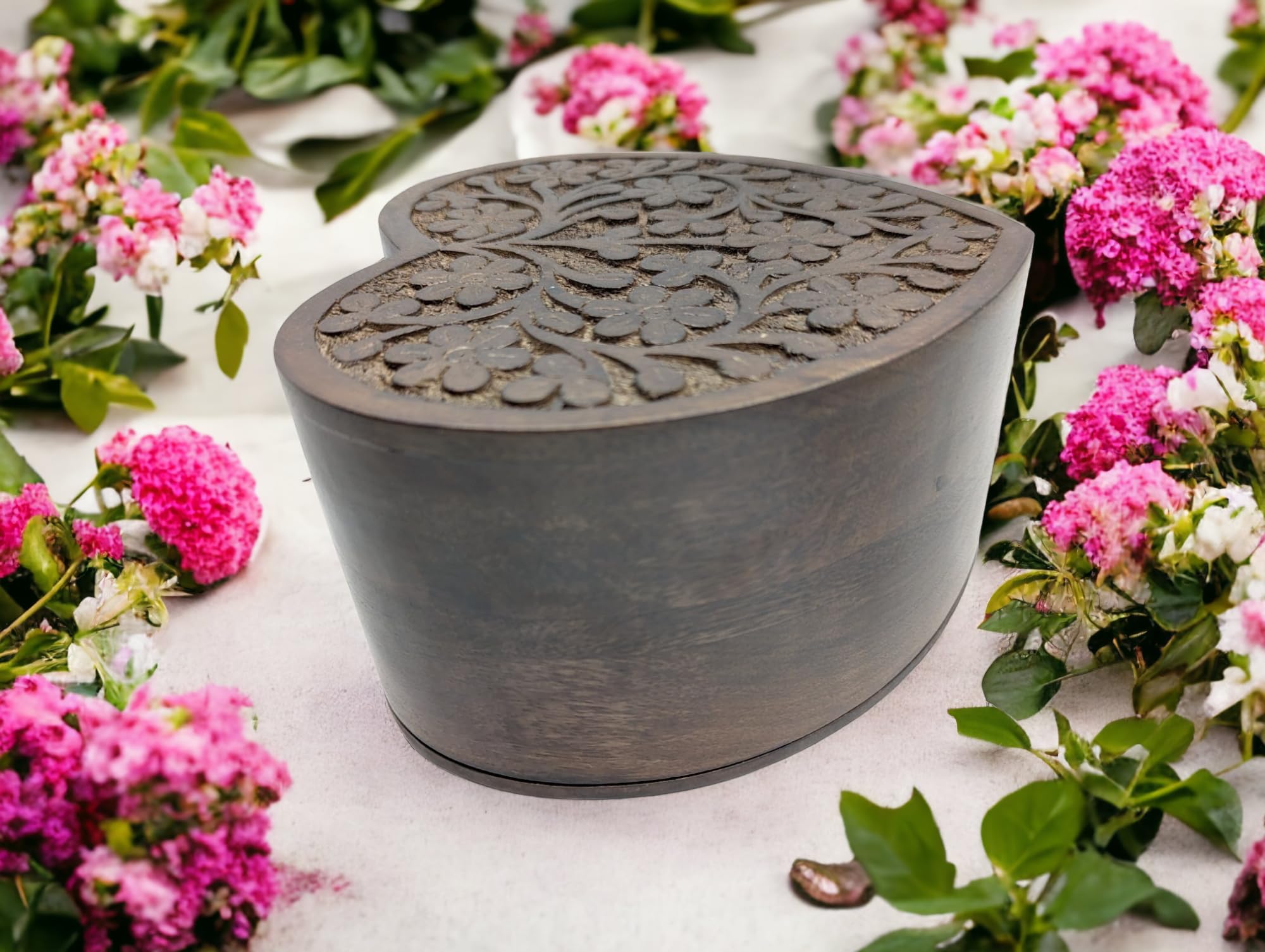 Mango Wood Engraved Cremation Urn & Keepsakes for Human Ashes, Female, Male, Funeral, Pets