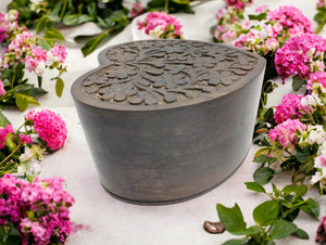 Mango Wood Engraved Cremation Urn & Keepsakes for Human Ashes, Female, Male, Funeral, Pets