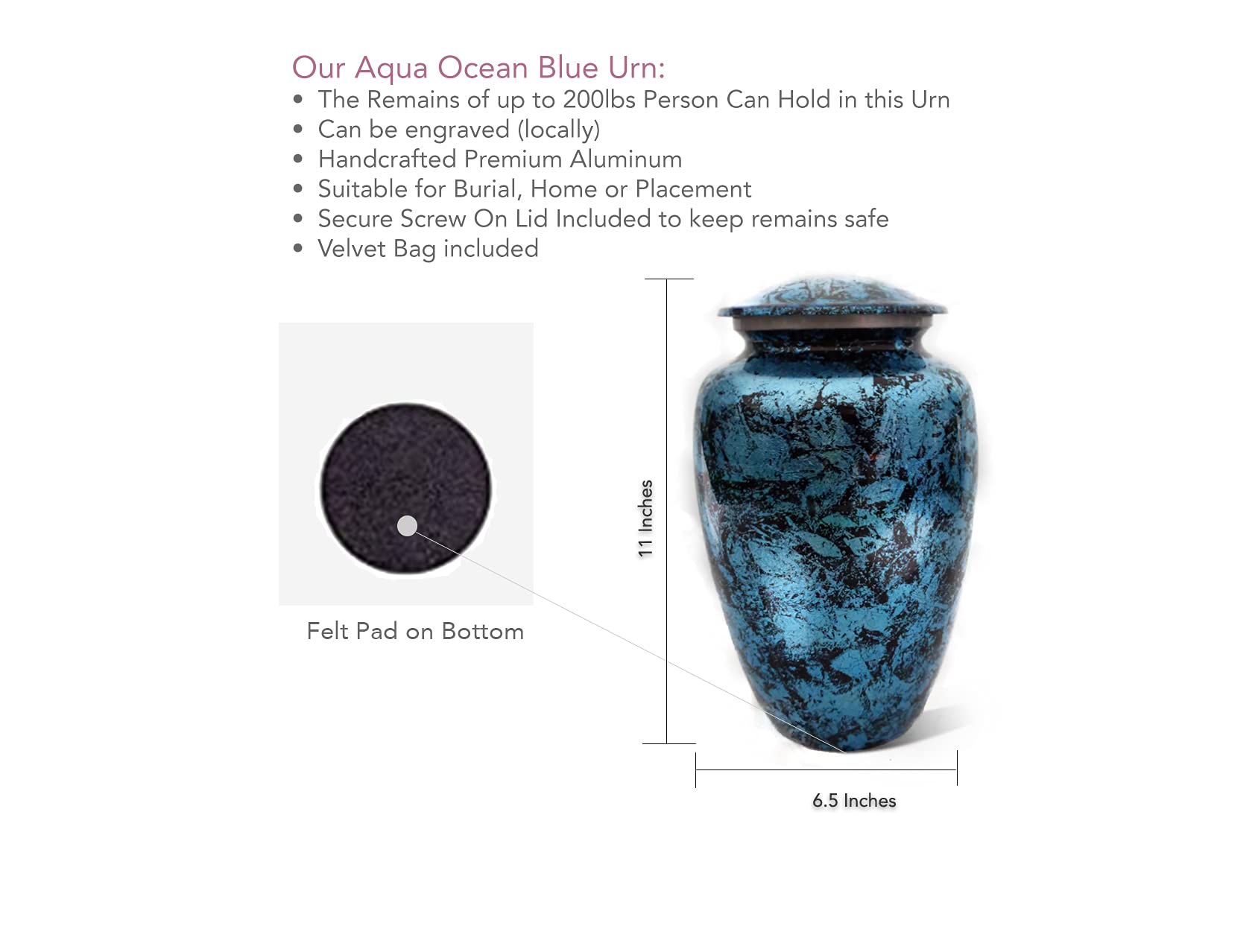 Beautifully Engraved Cremation Urn (Large)