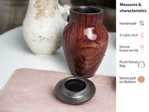 Wood Keepsake Urn - High Gloss Mini Cremation Urn