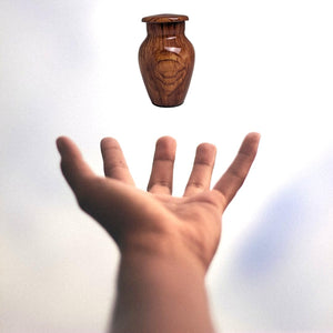 Wood Keepsake Urn - High Gloss Mini Cremation Urn