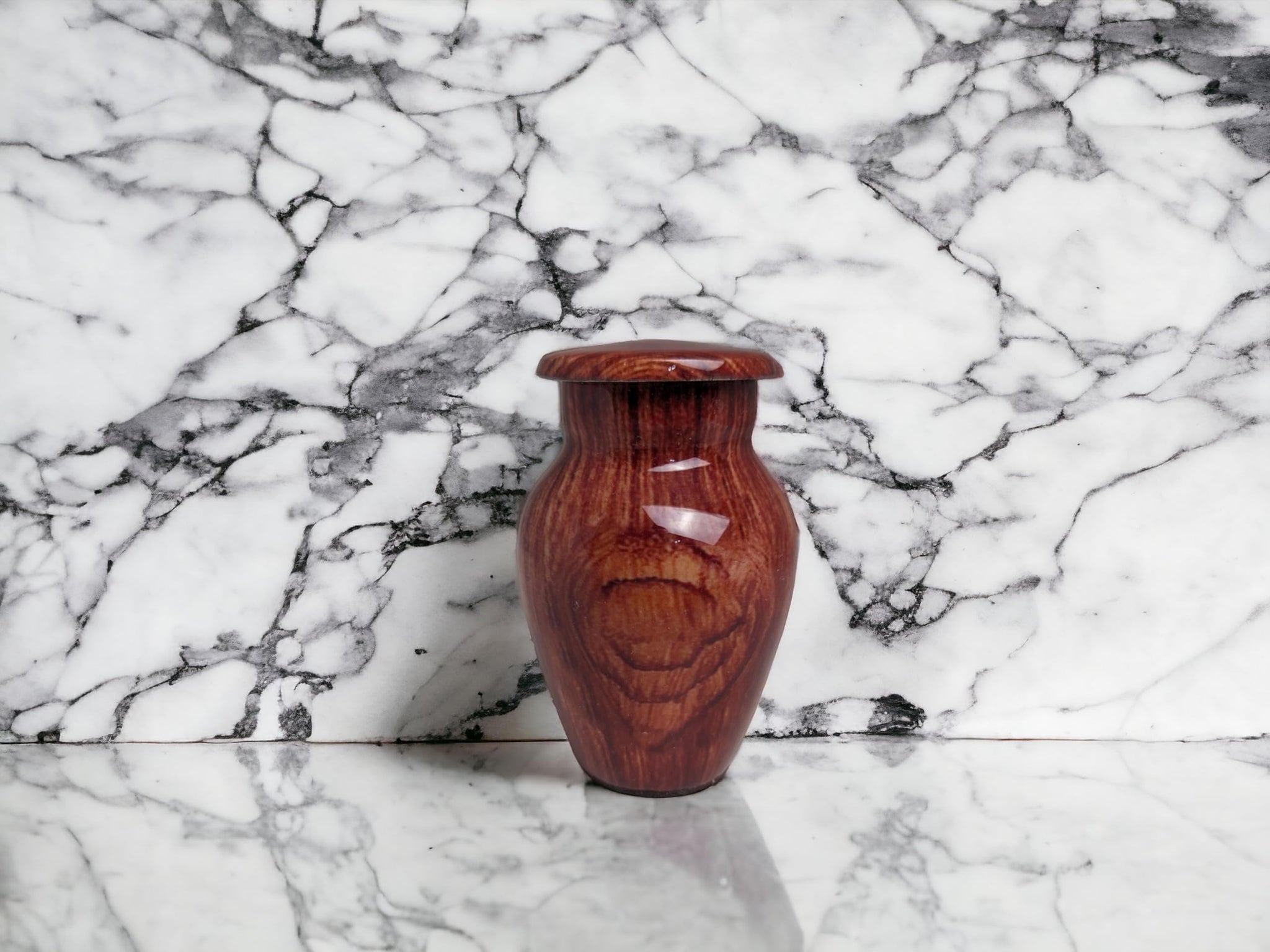 Wood Keepsake Urn - High Gloss Mini Cremation Urn