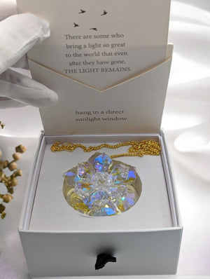 Rakkle Made with Love Condolence Gift Box - Sympathy Gift Card, Bereavement Gift, Memorial Gift - Sorry for Your Loss Gift - Crystal Rainbow Maker