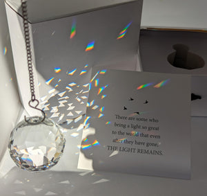 Rakkle Made with Love Condolence Gift Box - Sympathy Gift Card, Bereavement Gift, Memorial Gift - Sorry for Your Loss Gift - Crystal Rainbow Maker