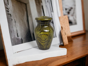 Wood Keepsake Urn - High Gloss Mini Cremation Urn