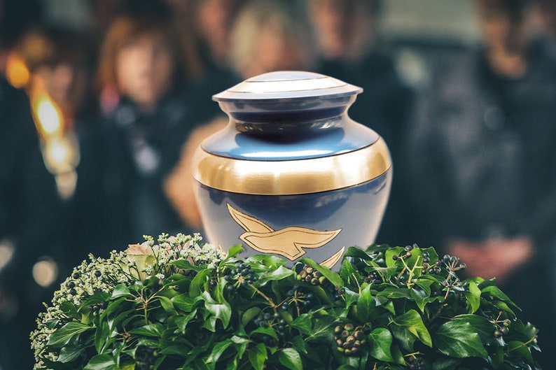 Flying Doves Cremation Urn - Exquisite Funeral Urn with 100% Brass Finish