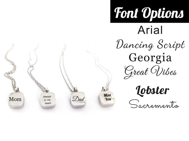 Silver Plated Clear Crystal Jewelry for Ashes - Urn Pendant Keepsake Memorial Human or Pet