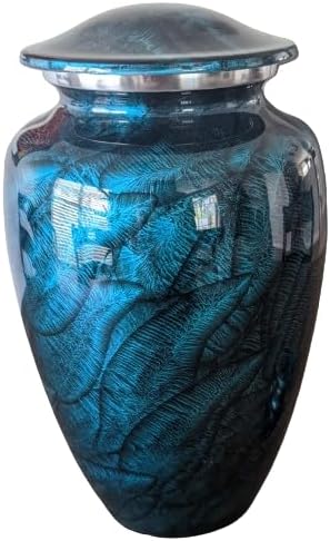Beautiful Ocean Cremation Urns & Keepsakes with Serene Finish for Human Ashes, Female, Male, Funeral, Pet (Large)