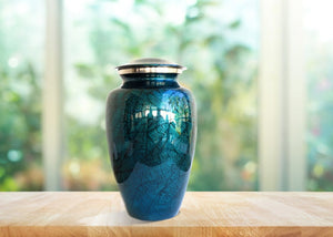 Beautiful Ocean Cremation Urns & Keepsakes with Serene Finish for Human Ashes, Female, Male, Funeral, Pet (Large)