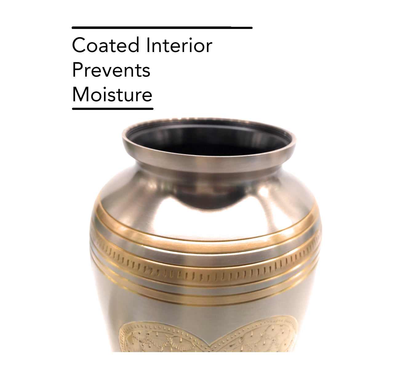 Heart of Gold Brass Urn