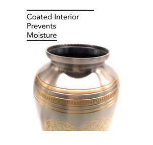 Heart of Gold Brass Urn