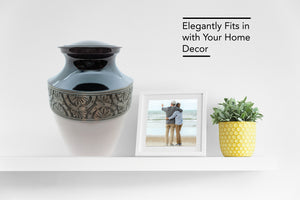 White & Black Cremation Urn