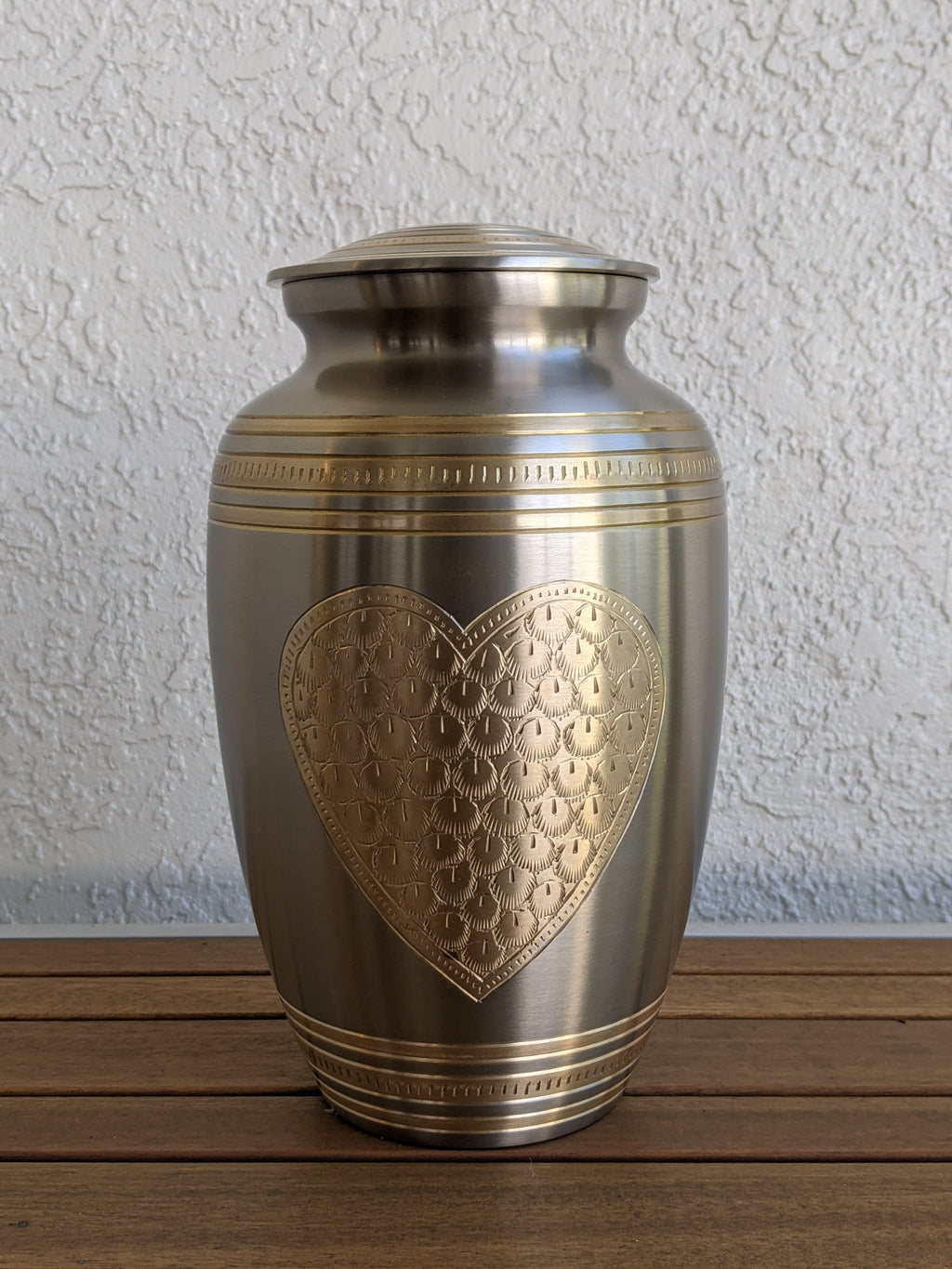 Heart of Gold Brass Urn