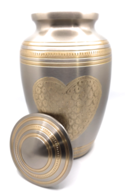 Heart of Gold Brass Urn