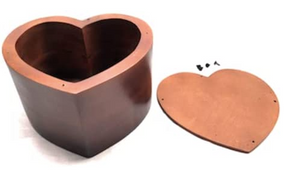 Heart Handcrafted Mango Wood Urns (Large)