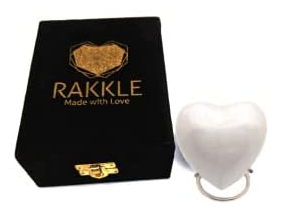 Elegant Heart Keepsake Urn (White)