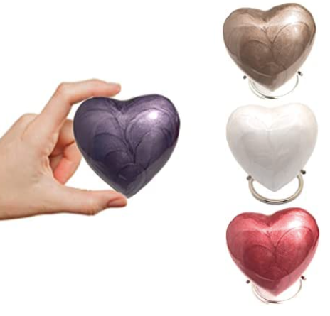 Elegant Heart Keepsake Urn (Purple)