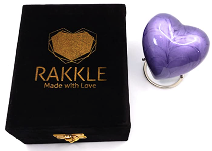 Elegant Heart Keepsake Urn (Purple)
