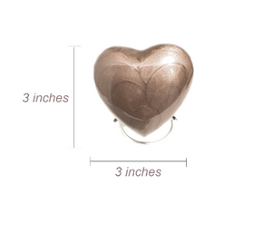 Elegant Heart Keepsake Urn (Bronze)