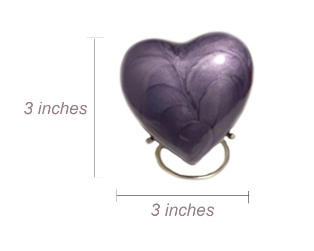 Elegant Heart Keepsake Urn (Purple)