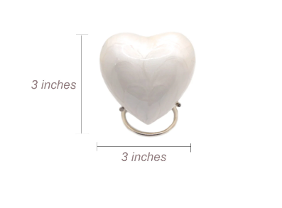Elegant Heart Keepsake Urn (White)